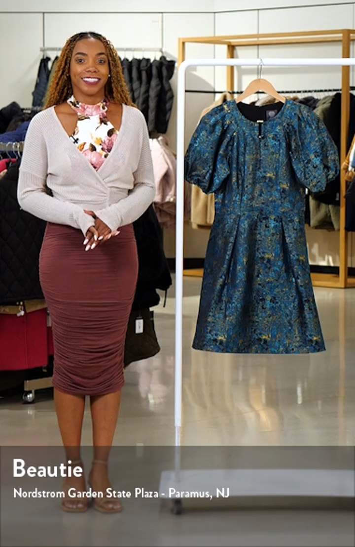 Vince Camuto Jacquard Puff Sleeve Dress | Nordstromrack