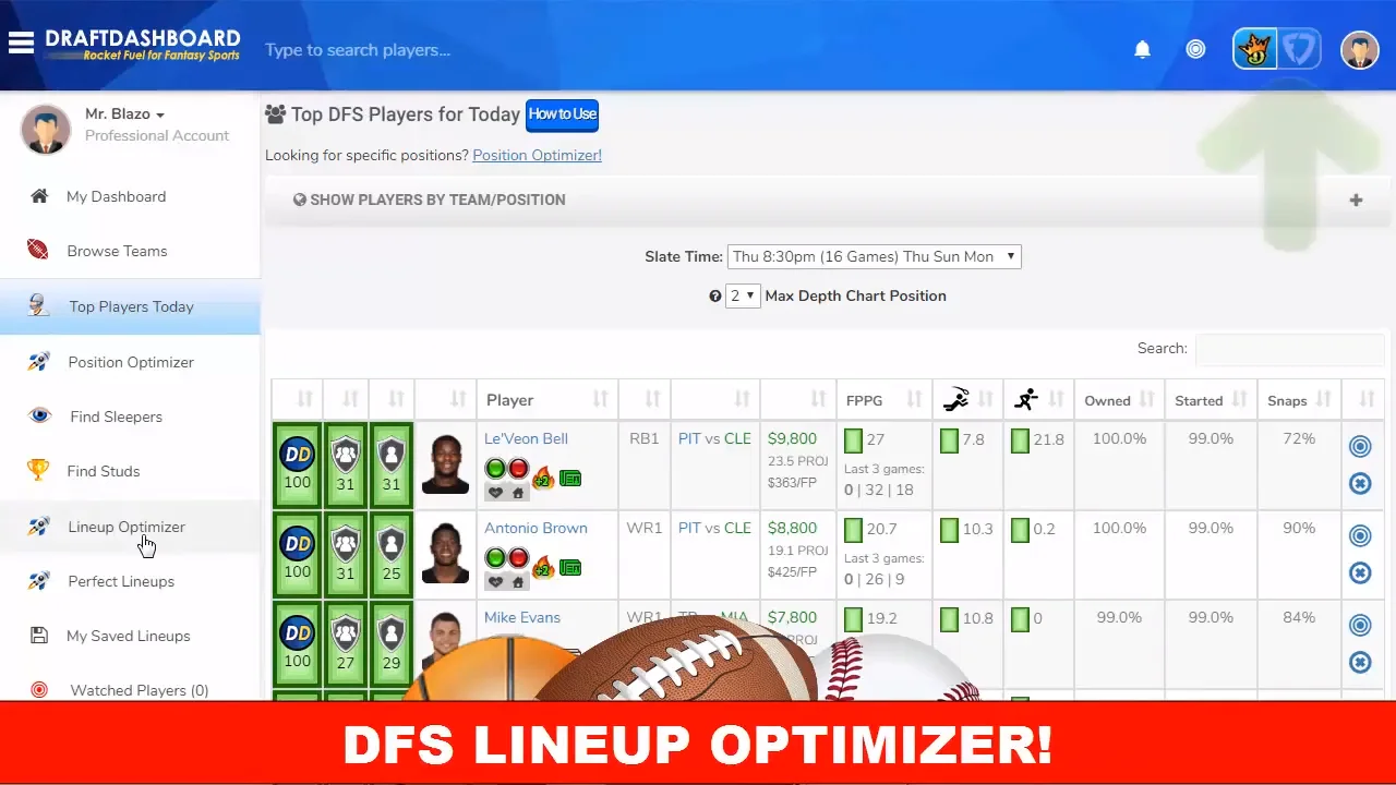 Daily Fantasy Football Tools