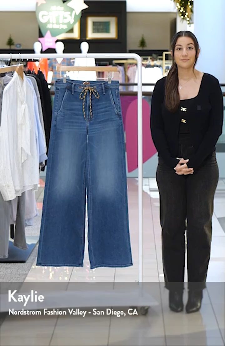 MOTHER The Drawn Undercover Prep Sneak Wide Leg Jeans | Nordstrom