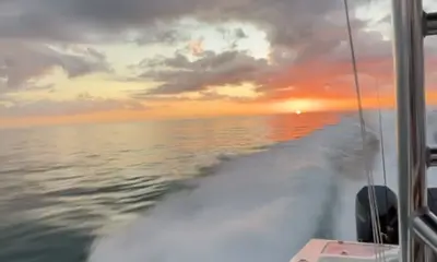 Flat calm sunset ride home!