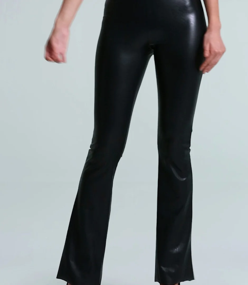 Commando Faux Leather Flared Pant in Black