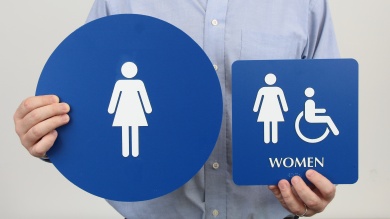California Wall Door All-Gender Restroom, 2 Signs/Kit