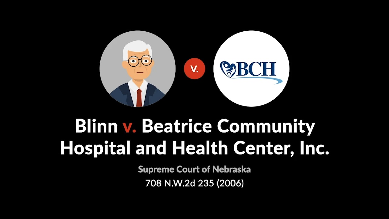 Blinn v. Beatrice Community Hospital and Health Center Inc