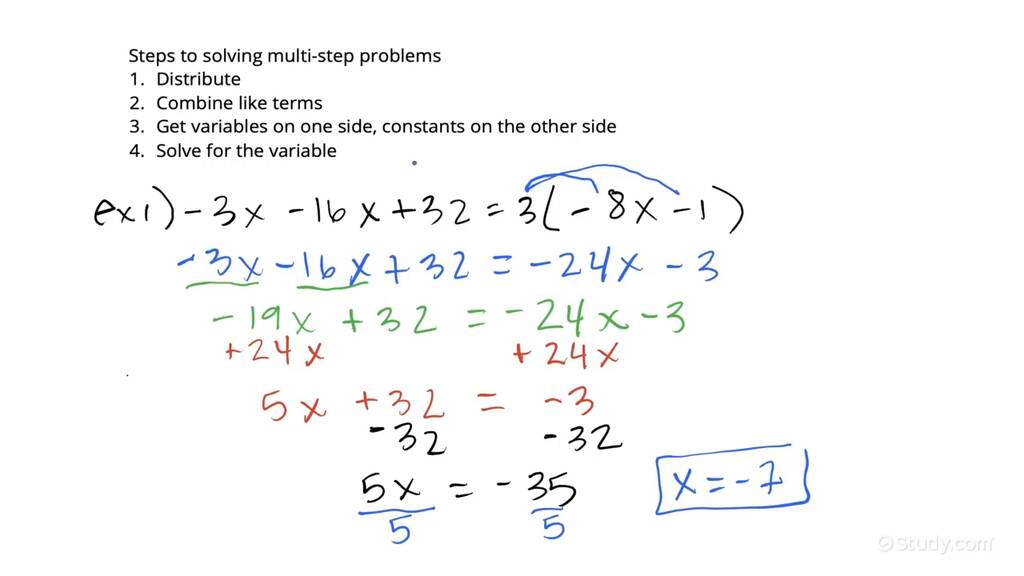 How to Solve a Linear Equation with Several of the Same Variable on ...