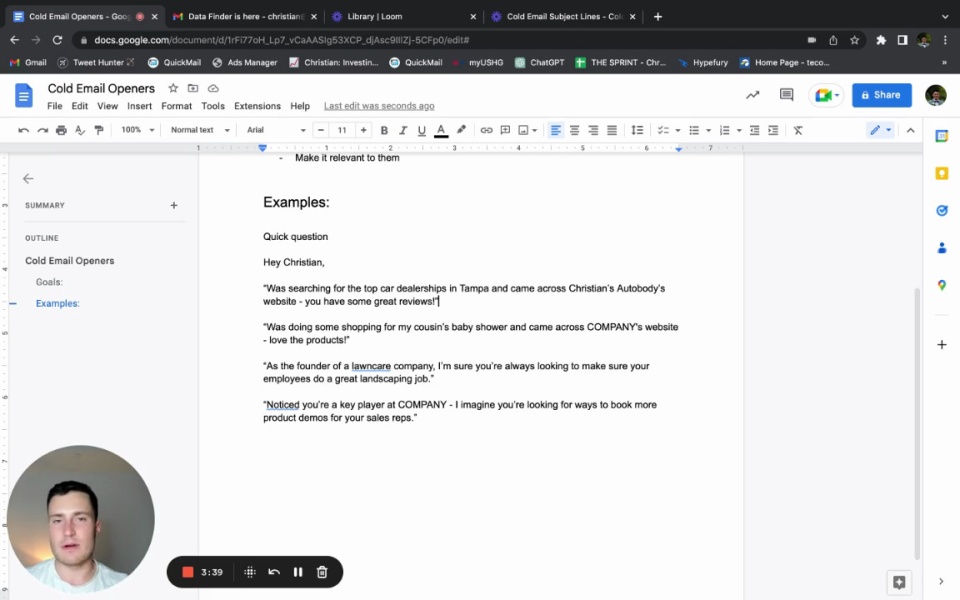 STEP 5.3 Writing Cold Email Openers Learn How To Send Cold Emails