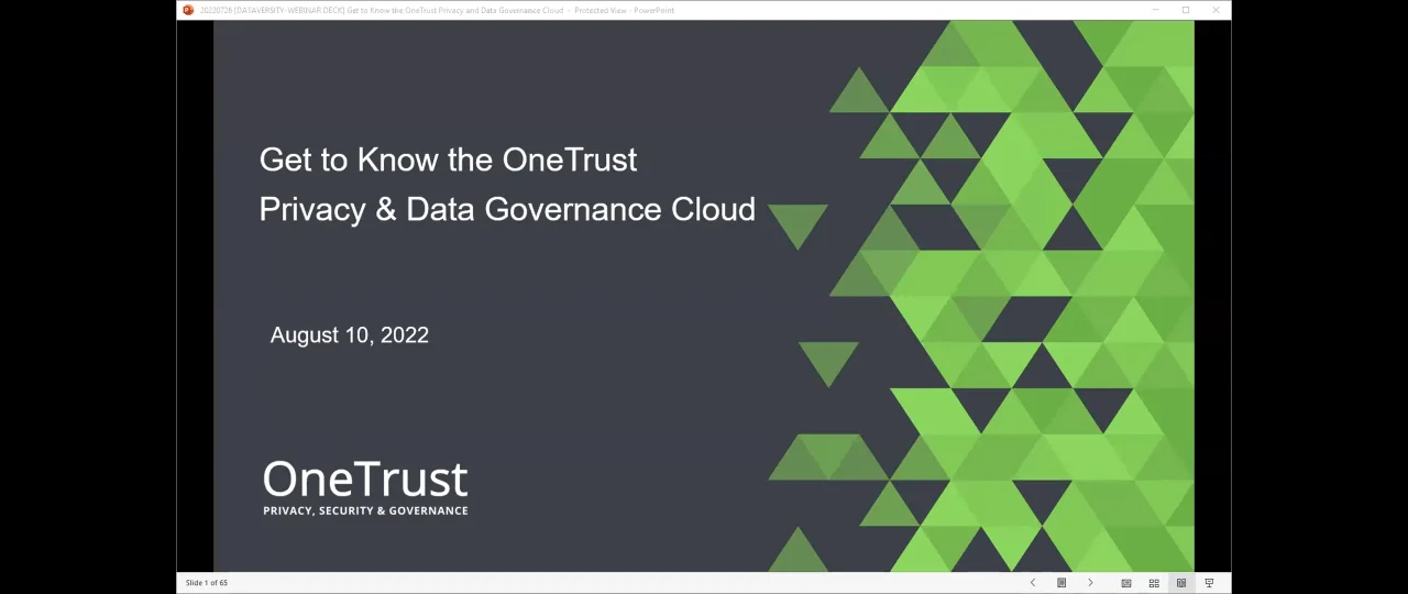 OneTrust Demo: Get to Know the OneTrust Privacy & Data Governance Cloud -  DATAVERSITY