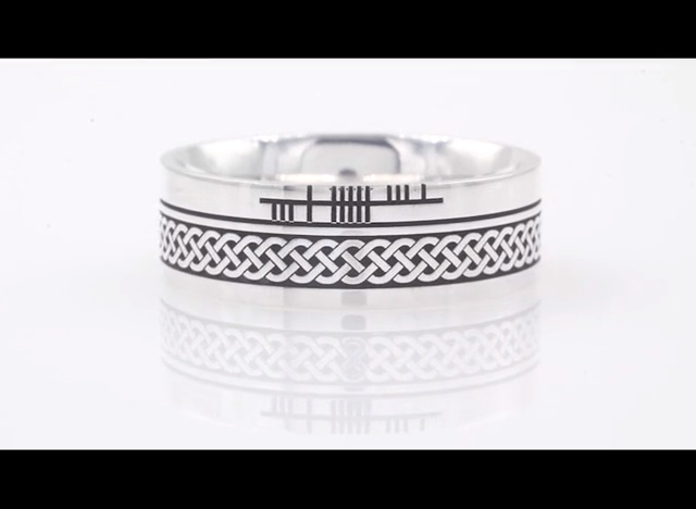 Personalized Ogham Celtic Knot Ring