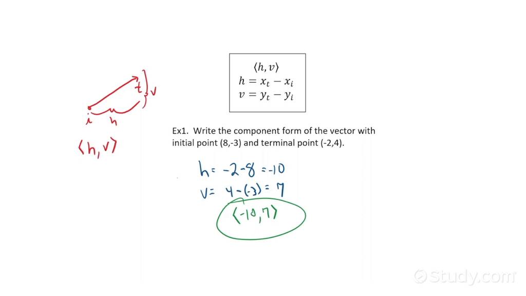 how-to-write-a-vector-in-component-form-given-its-endpoints-geometry