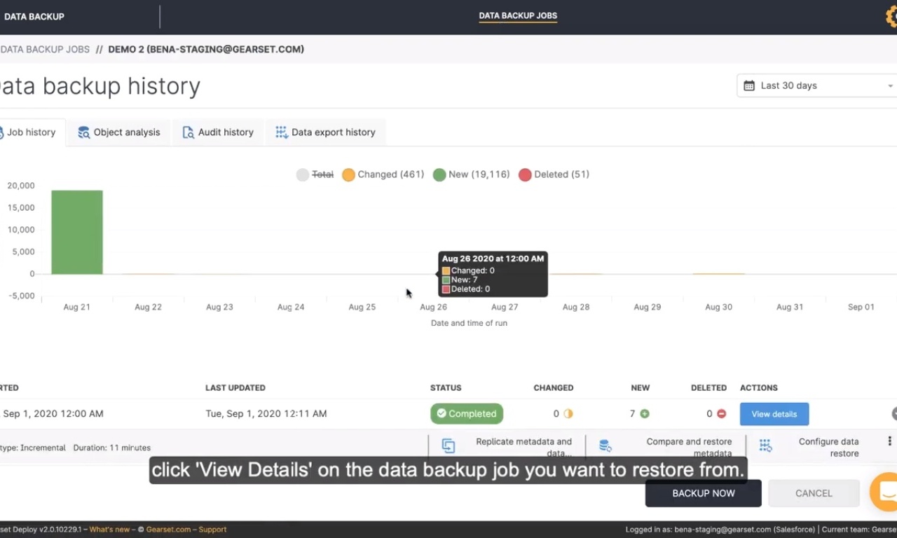 How to restore data using Gearset Gearset