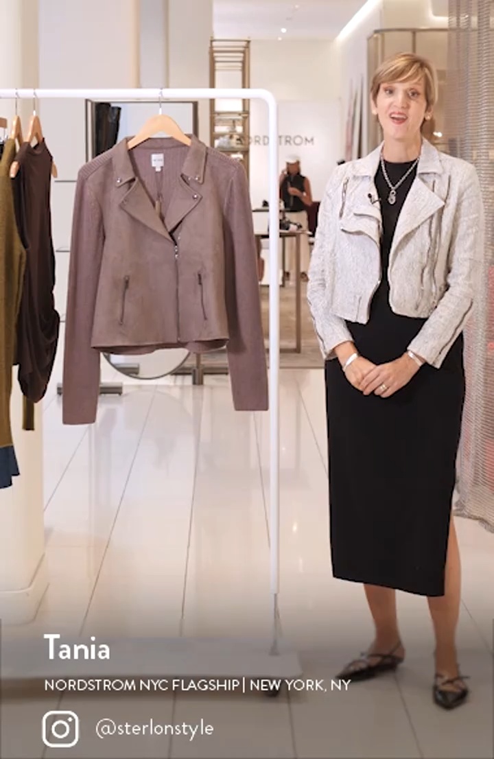 NIC+ZOE Mixed Media Moto Jacket | Nordstrom