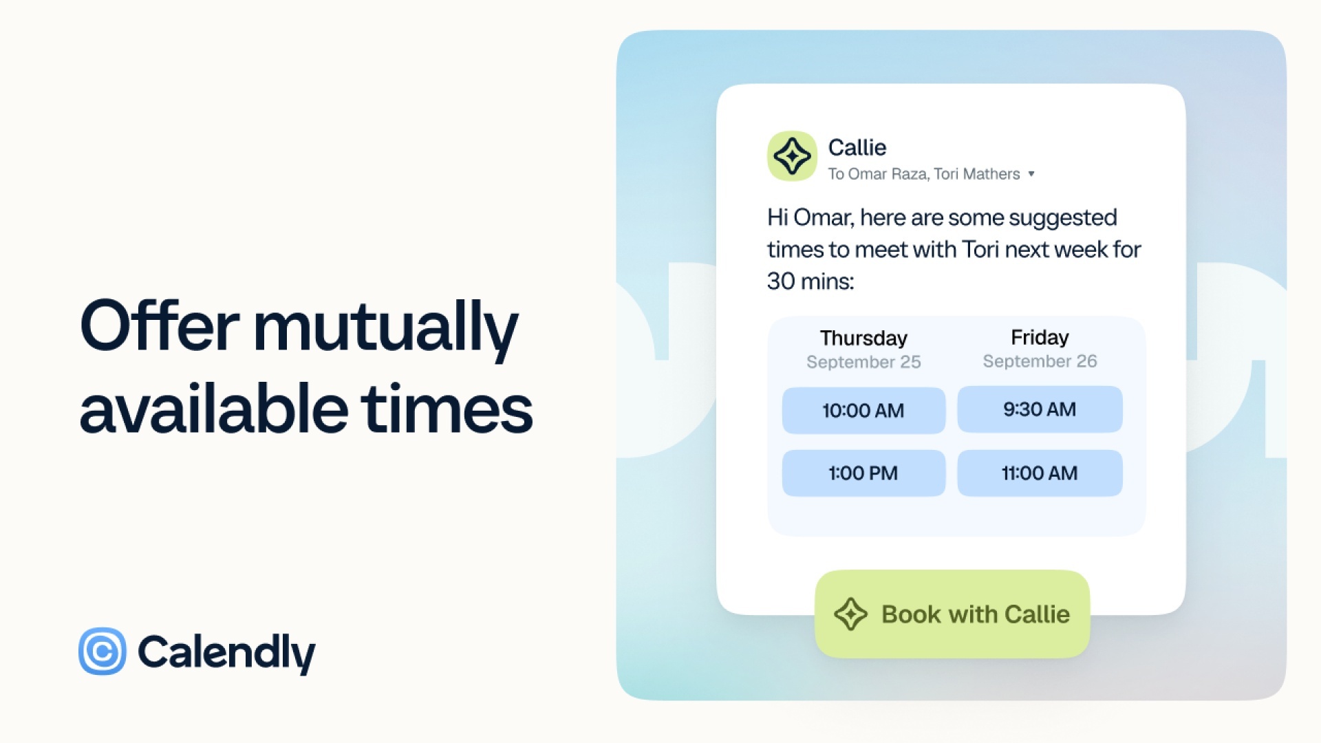 Offer mutually available times