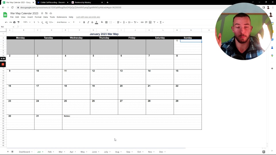 War Map Calendar 2023 · Relearning Relationships