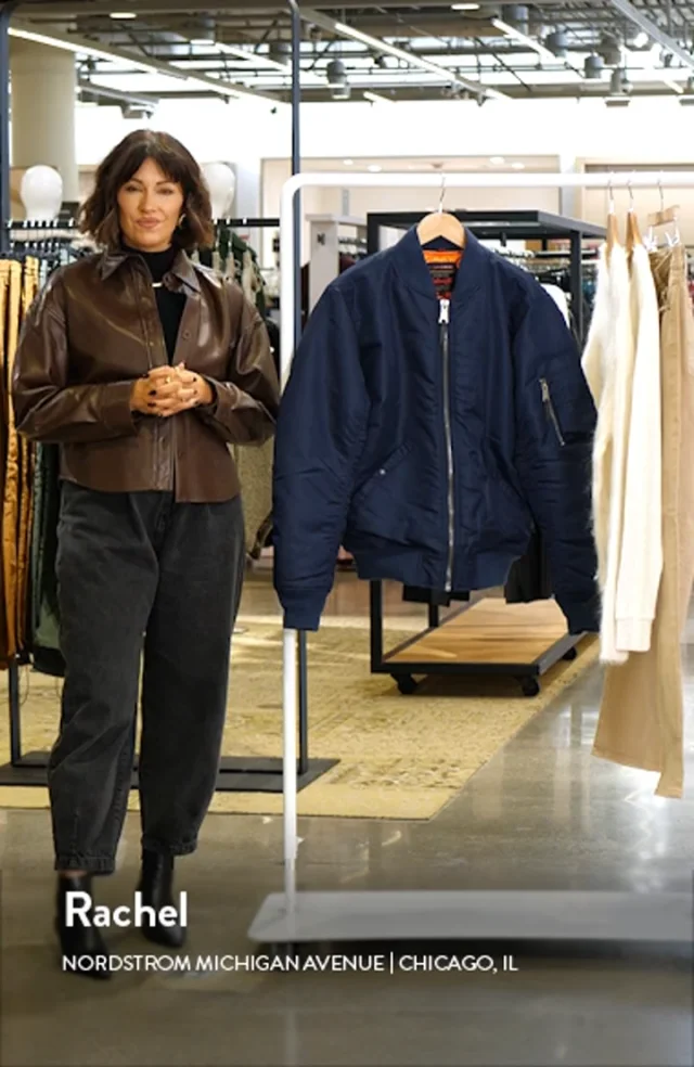 Schott NYC Water Resistant MA-1 Flight Jacket | Nordstrom Schott NYC Water Resistant MA-1 Flight Jacket | Nordstrom