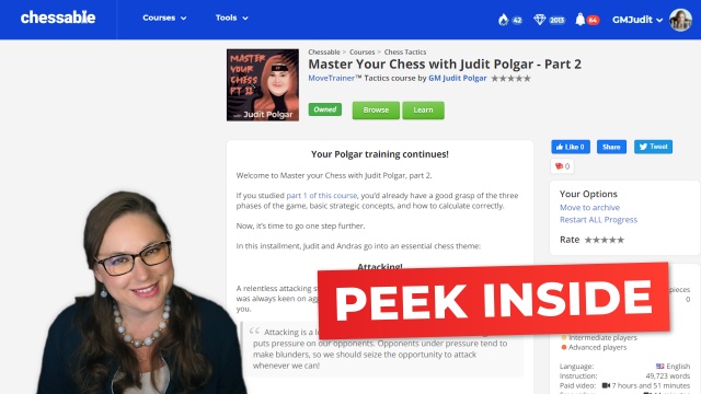 Master Your Chess With Judit Polgar Part 2 Movetrainer Course Chessable Com