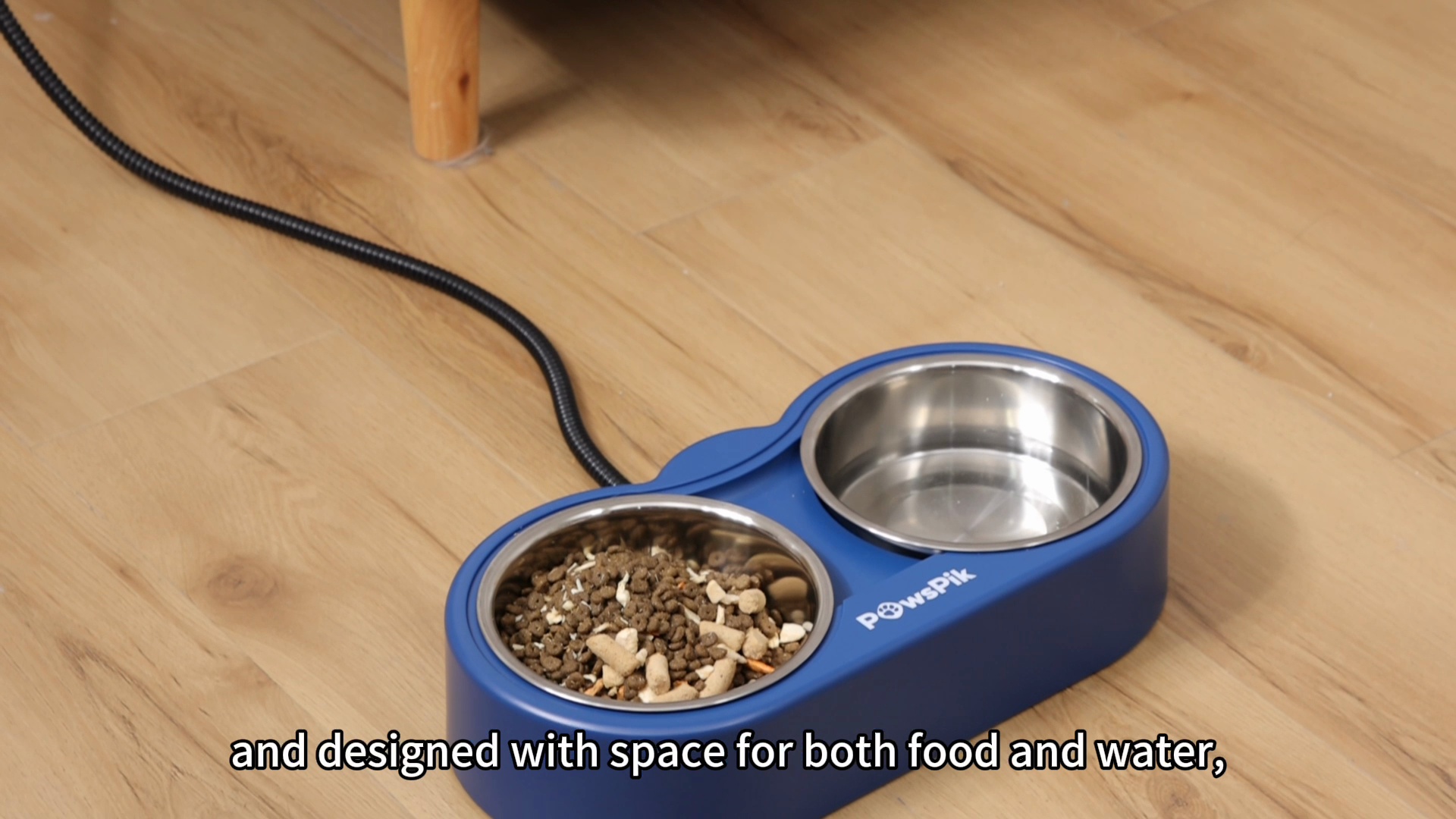 PAWSPIK Heated 18/8 Stainless Steel Outdoor Cat Bowl, Blue, 3 cups