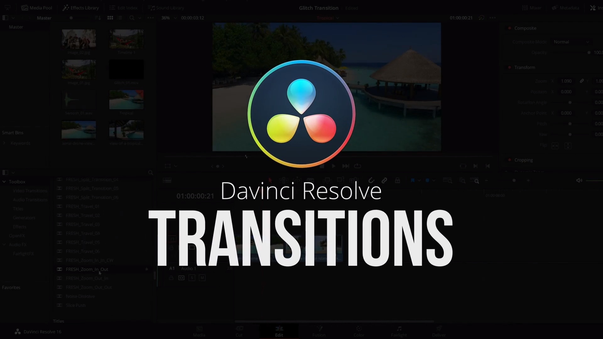 davinci resolve transitions pack free