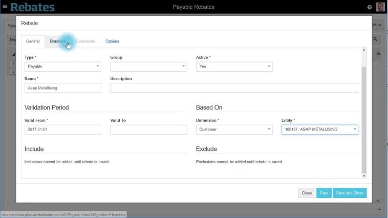 Rebates: Create a percentage rule