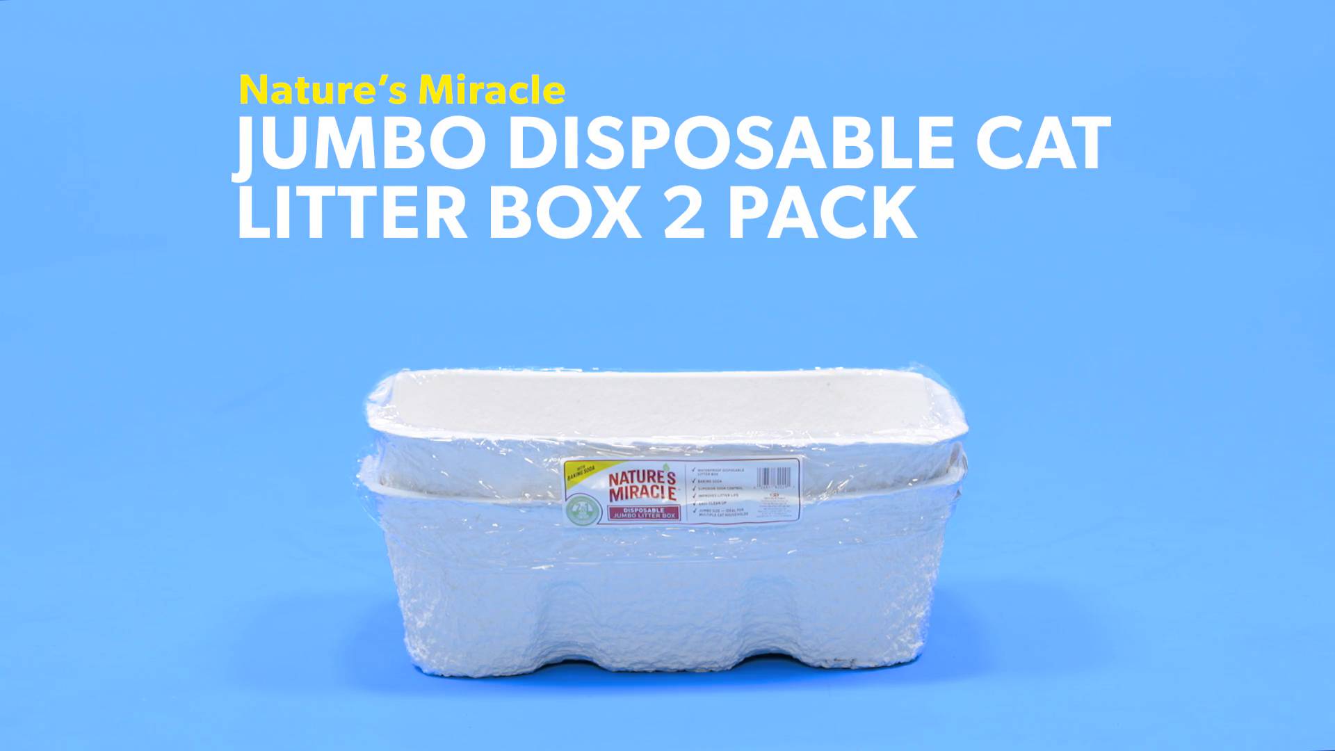 Jumbo 2Pack Natures Miracle Disposable Litter Box,Will not shred or leak ecycled paper and land-fill safe 