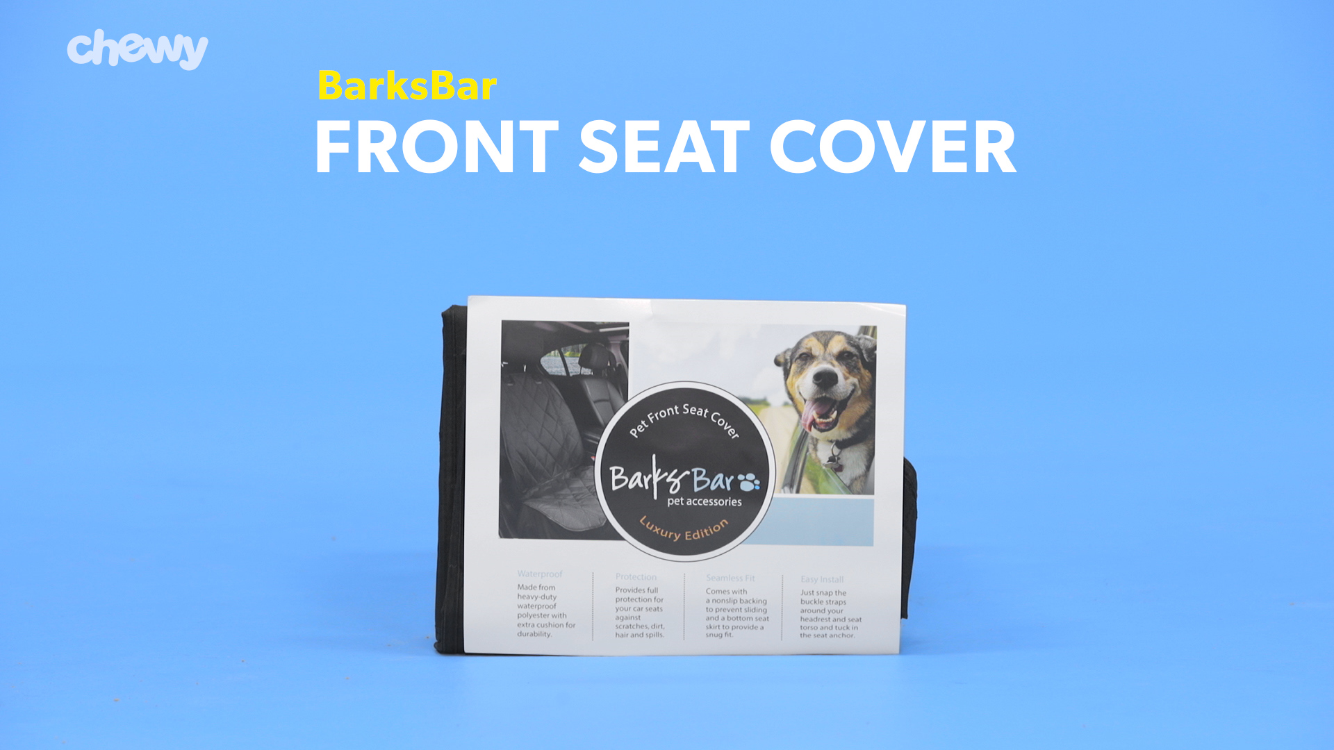 BARKSBAR Front Seat Cover Black Small Chewy