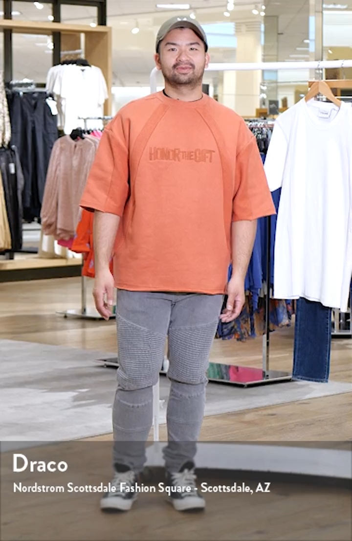 Panel Terry Short Sleeve Sweatshirt