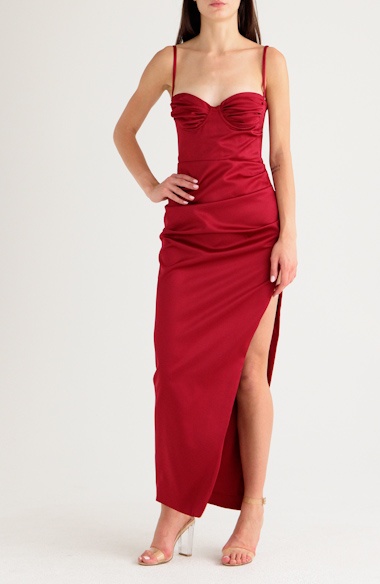 House of CB, Dresses, House Of Cb Satin Pleated Corset Dress