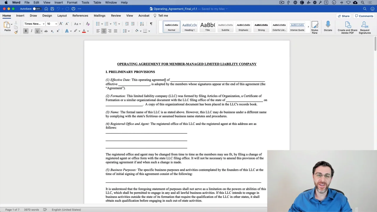 Operating Agreement For Llc Template operating-agreement-for-llc-template