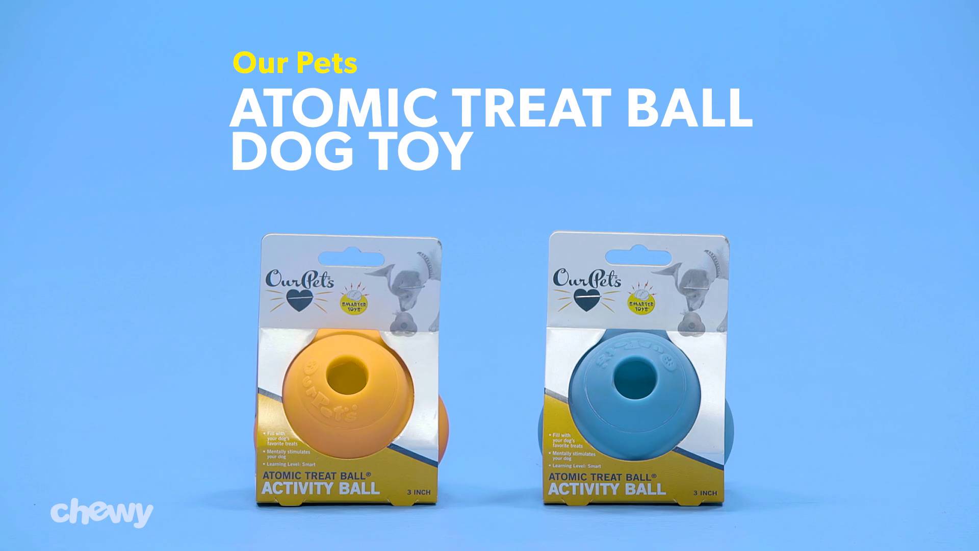 OURPETS Atomic Treat Ball Dog Toy Color Varies Medium Chewy