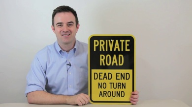 Dead End Road No Turn Around Sign