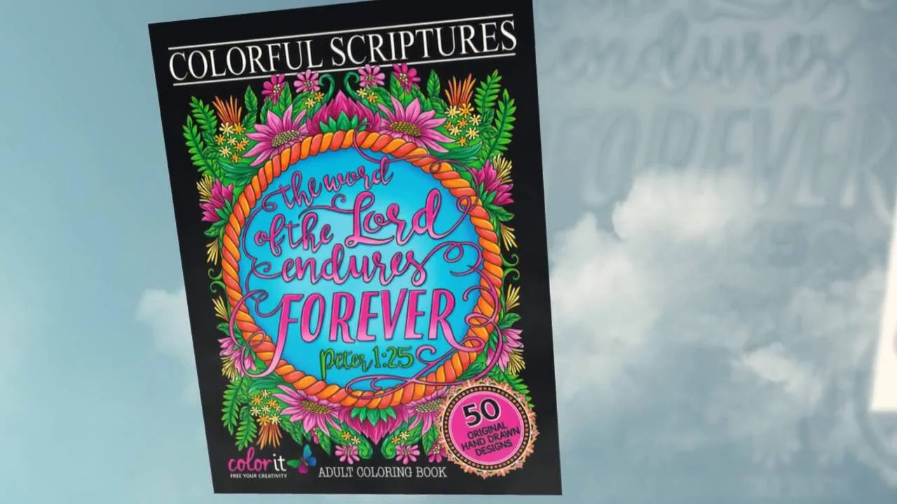 ColorIt Colorful Scriptures Christian Adult Coloring Book - Features 50 Original Hand Drawn Biblical Designs Printed on Artist