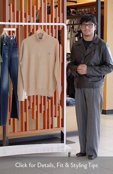 Polo Ralph Lauren Mesh Knit Cotton Quarter Zip Sweater | Nordstrom