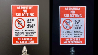 No Soliciting No Excuses No Exceptions Label Set