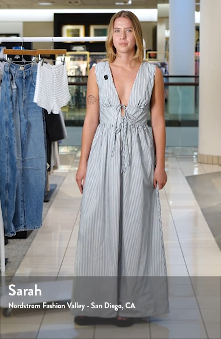 Pokey Stripe Sleeveless Cotton Maxi Dress