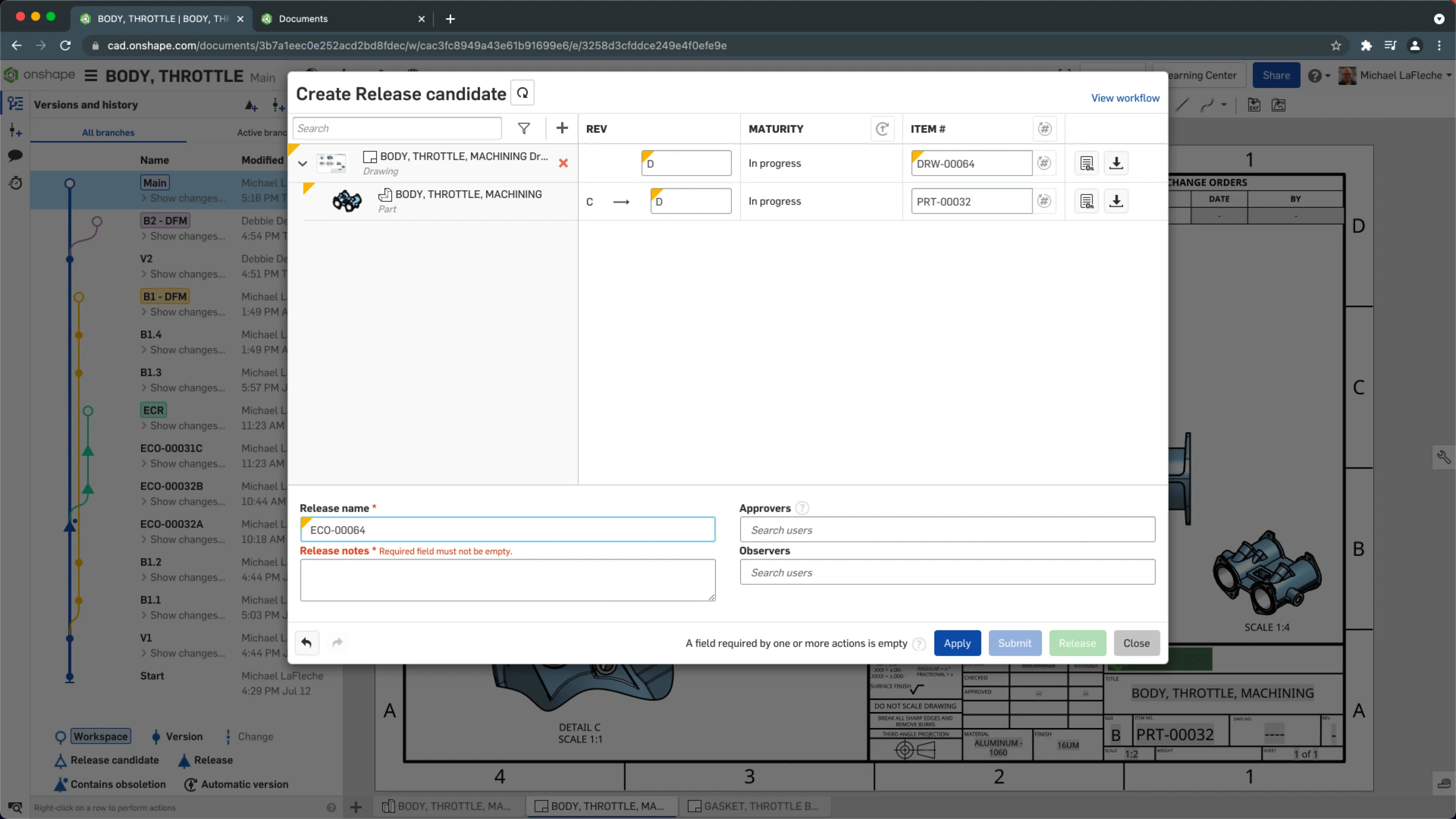 Release Management in Onshape