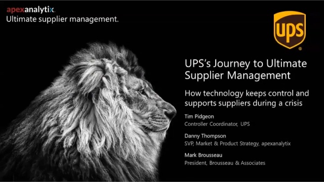 UPS's Journey to Ultimate Supplier Management - Apexanalytix