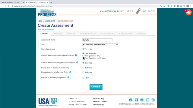 Screenshot from Getting Started With USATestprep video