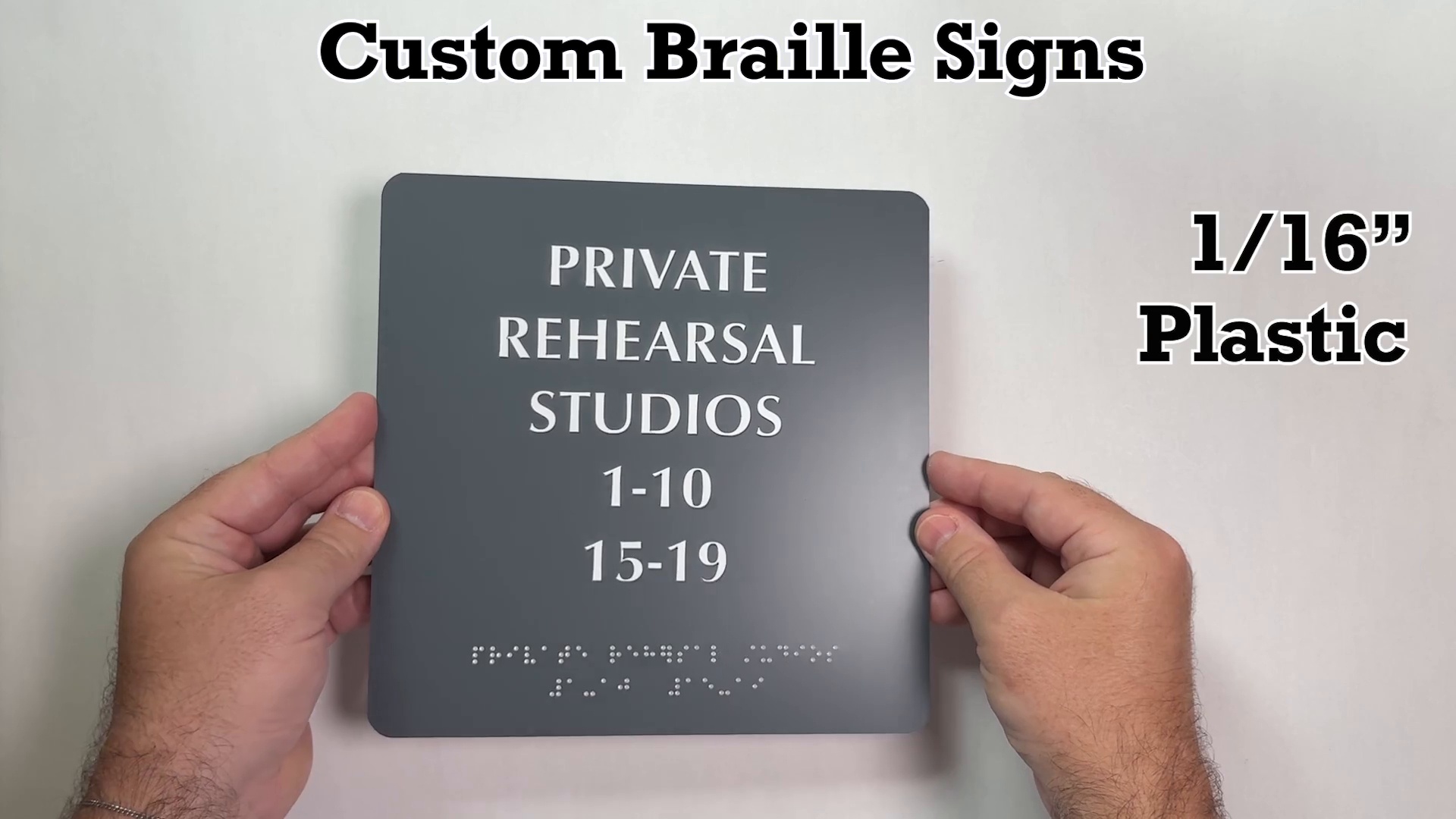 Custom 8x8 ADA Braille Room Number Signs SB-0292