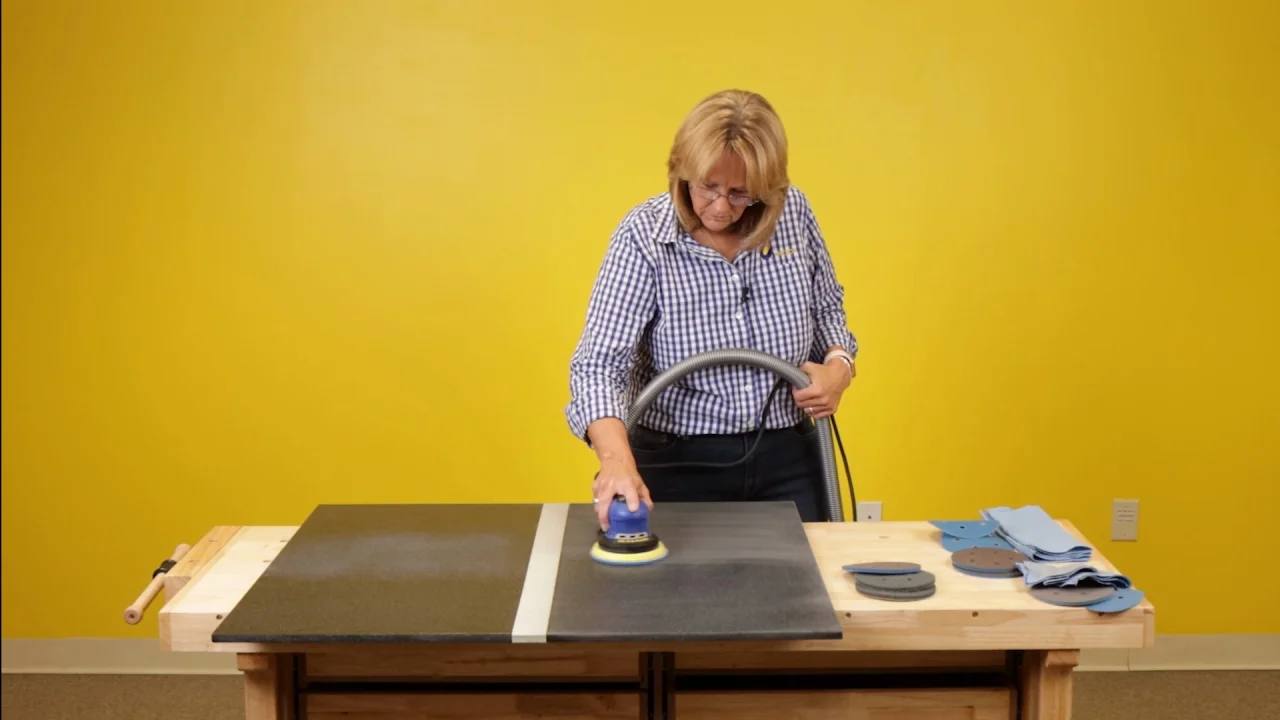 Sanding solid surfaces in 3 easy steps