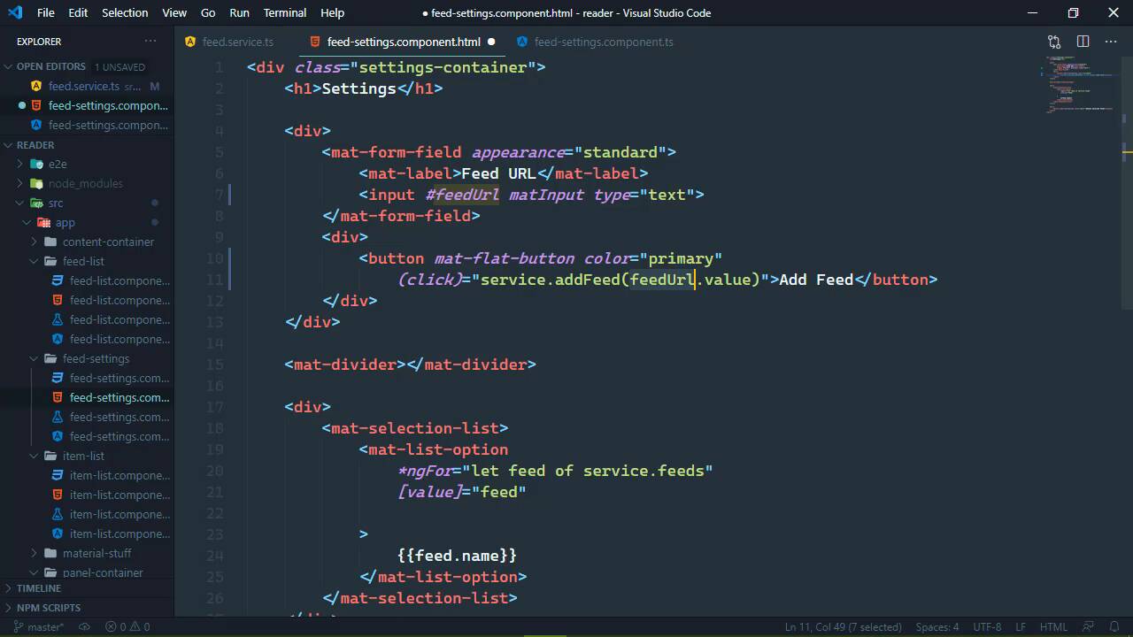 Modern Web Apps With Angular - Finishing the Settings