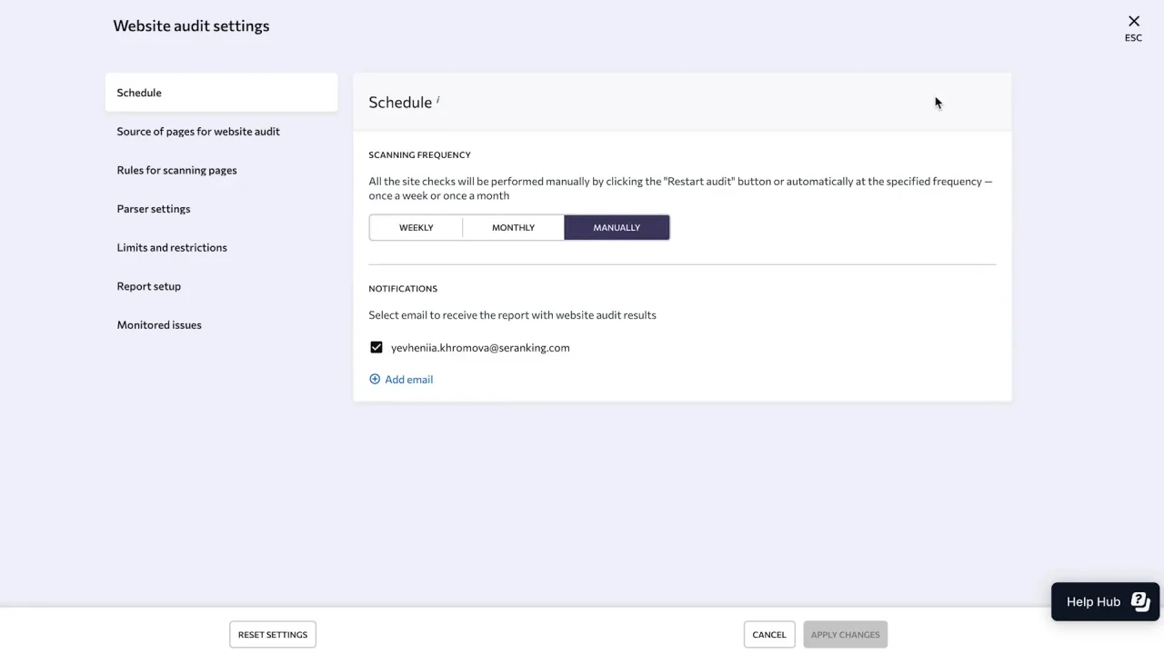 How to configure Website Audit settings – Knowledge Base