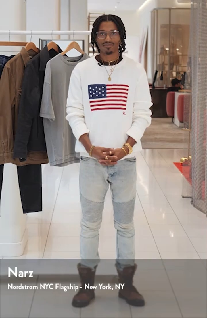 Polo Ralph Lauren Intarsia Flag Cotton Crewneck Sweater (Men
