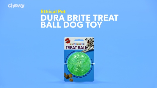 ETHICAL PET Dura Brite Treat Dispenser Ball Dog Toy, Color Varies 