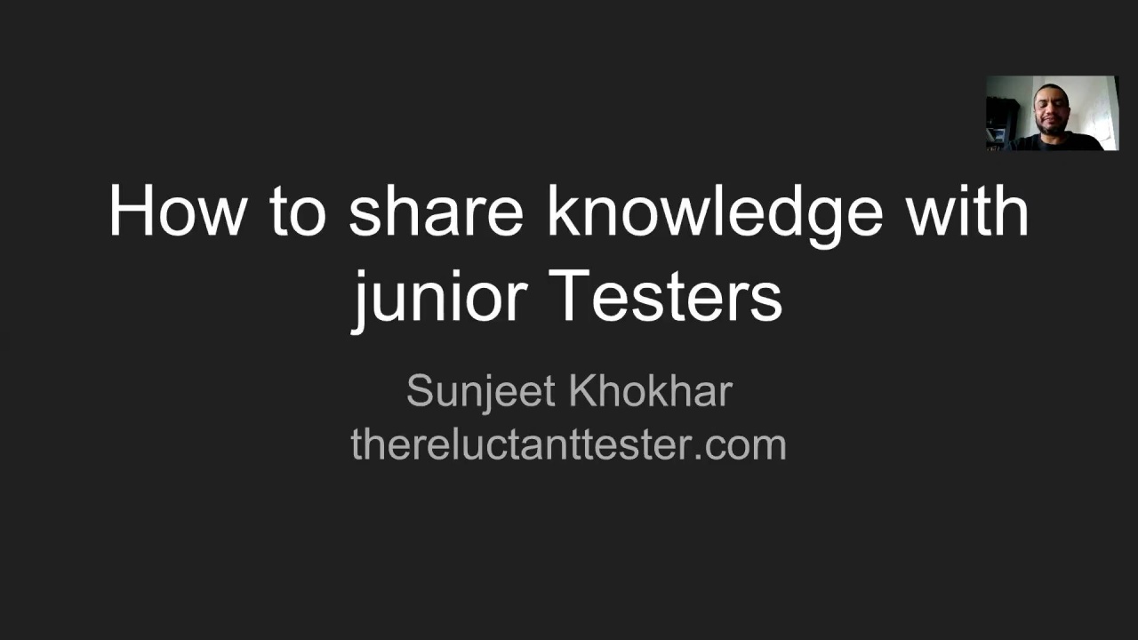 99 Second Talk - Sunjeet Khokhar - Sharing Knowledge with Junior Testers image
