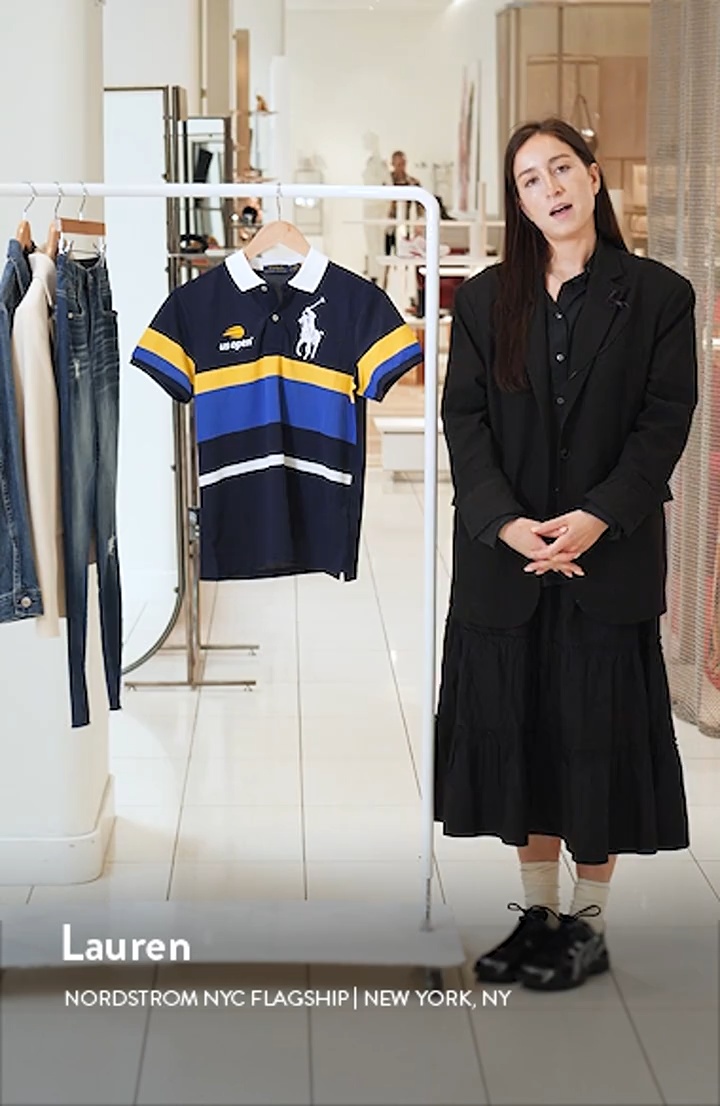 Polo Ralph Lauren US Open Stripe Piqué Polo (Women) | Nordstrom