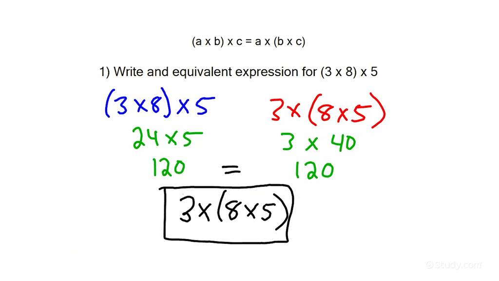 Using the Associative Law of Multiplication | Algebra | Study.com