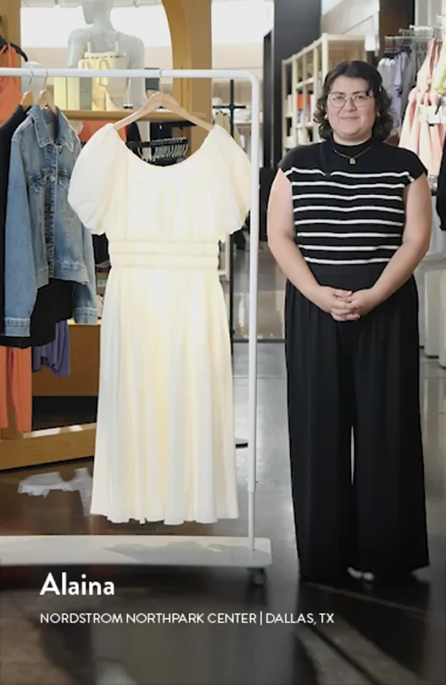 City Chic Lillian Puff Sleeve Cotton Midi Dress Nordstrom