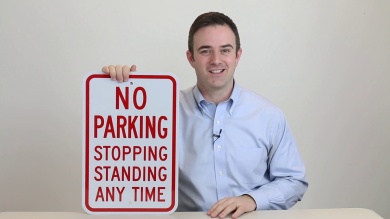 No Parking Standing Sign