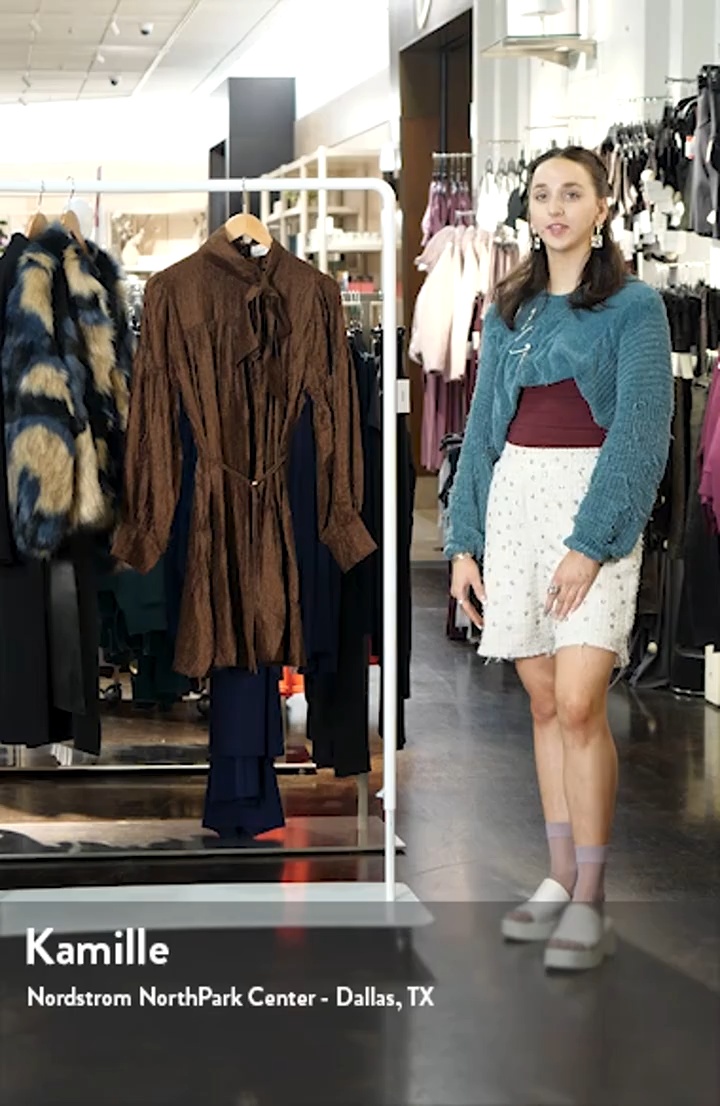 5 O'Clock Tea Time Long Sleeve Cotton Babydoll Minidress