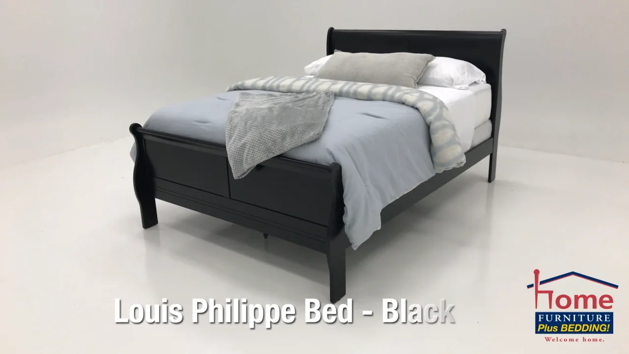 Coaster Louis Philippe Sleigh Bedroom Set in Black 203961