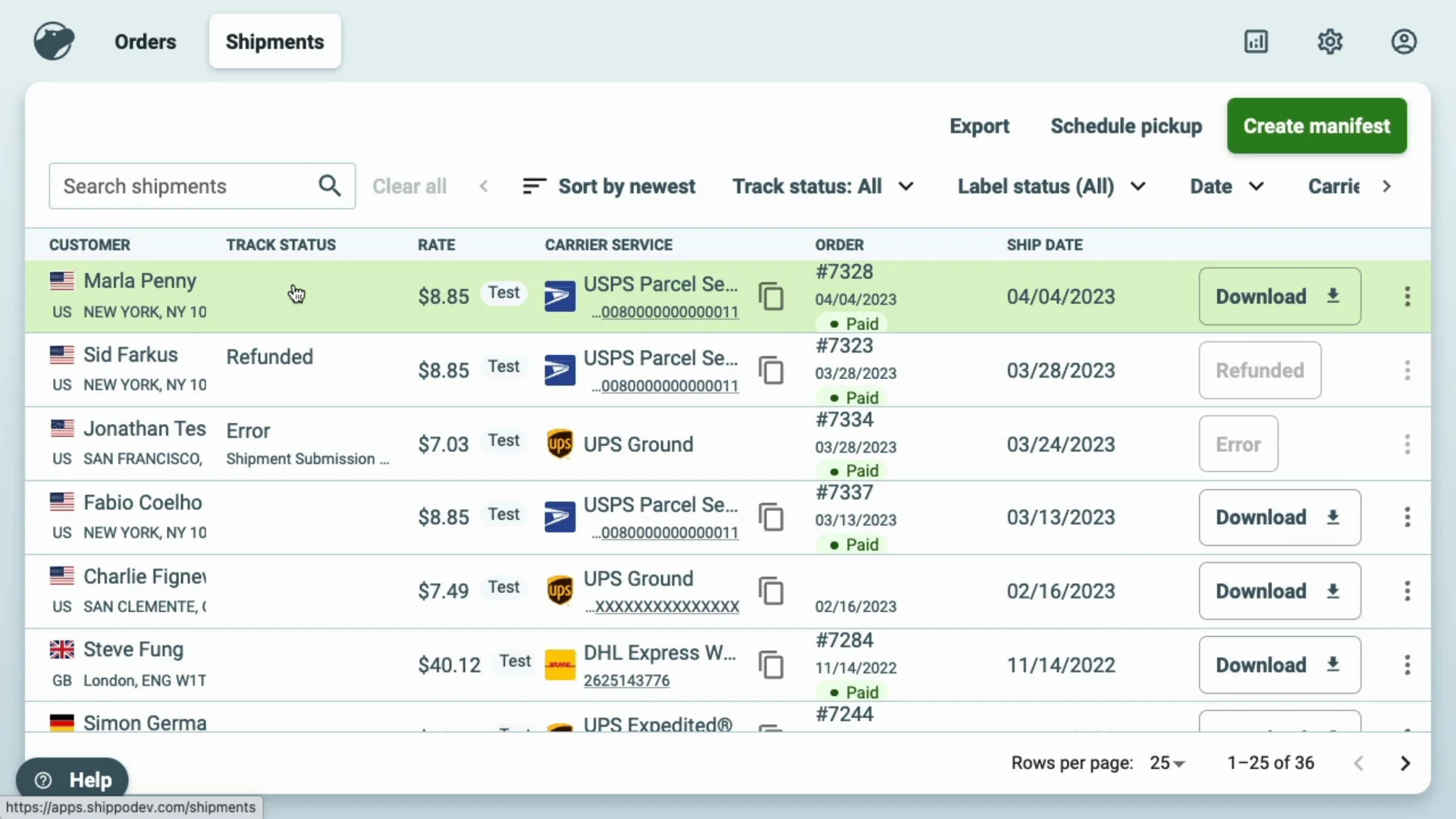 Managing your Shipments in Shippo – Shippo