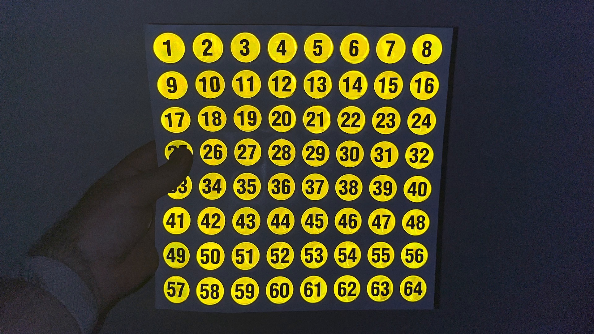 Reflective Numbered Hot Dots